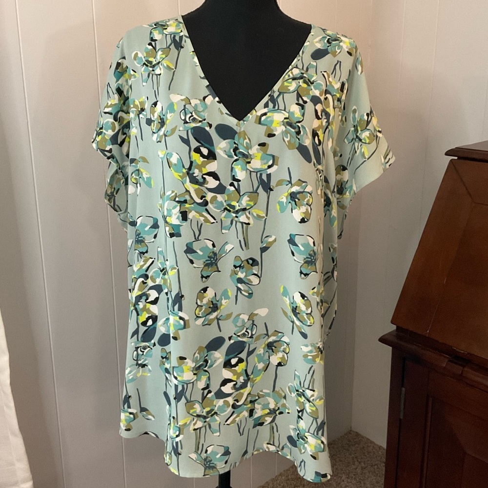 Sejour Blue Floral Print Blouse
